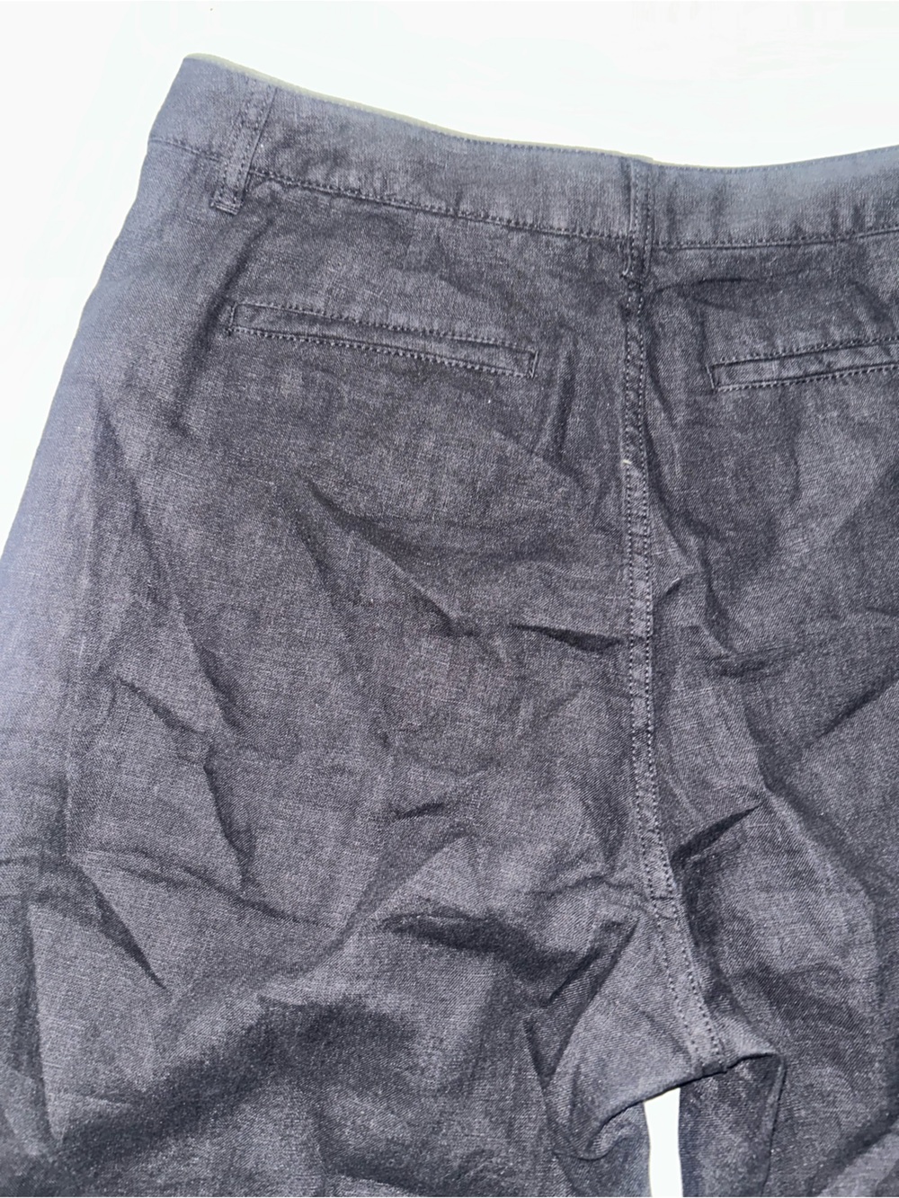 Madewell Patch Pocket Flare Pant 100% Linen Black Size 12P - Picture 6 of 10